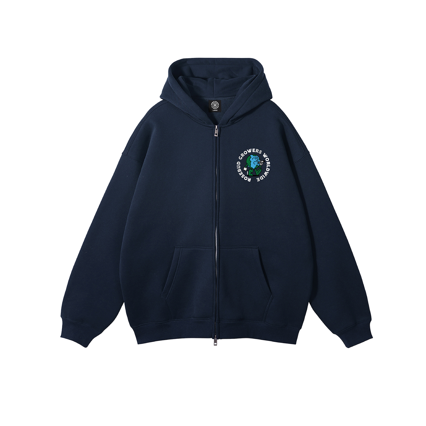 Earth Zip Up Hoodie // Navy