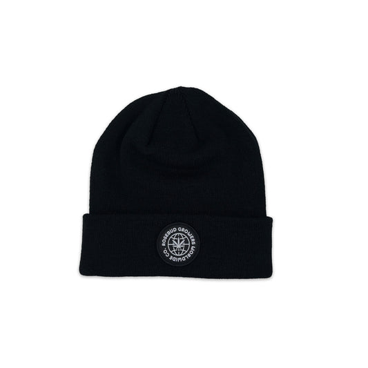 Globe Patch Beanie // Black